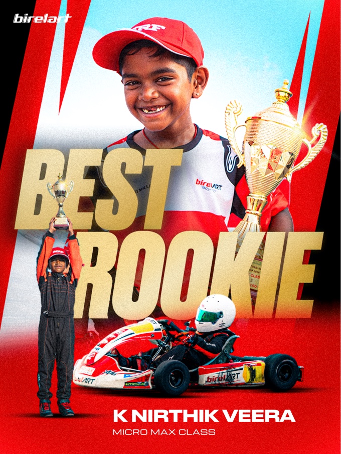 Birel Art India Race Week poster from a low angle.